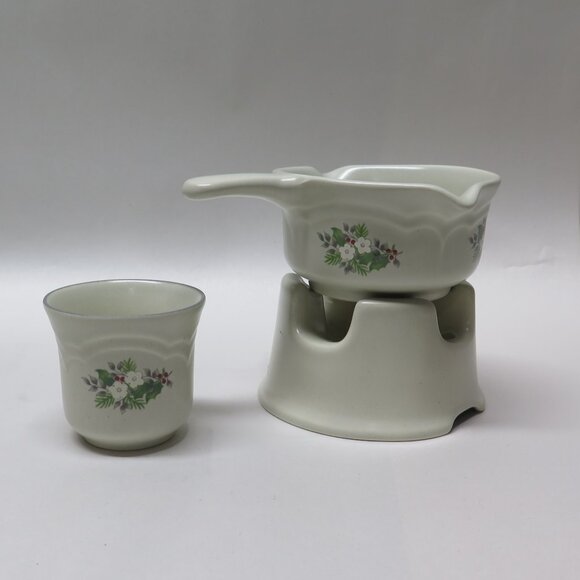 Vintage Pfaltzgraff Heirloom Christmas Potpourri/Butter Burner and Votive Cup - Picture 1 of 12